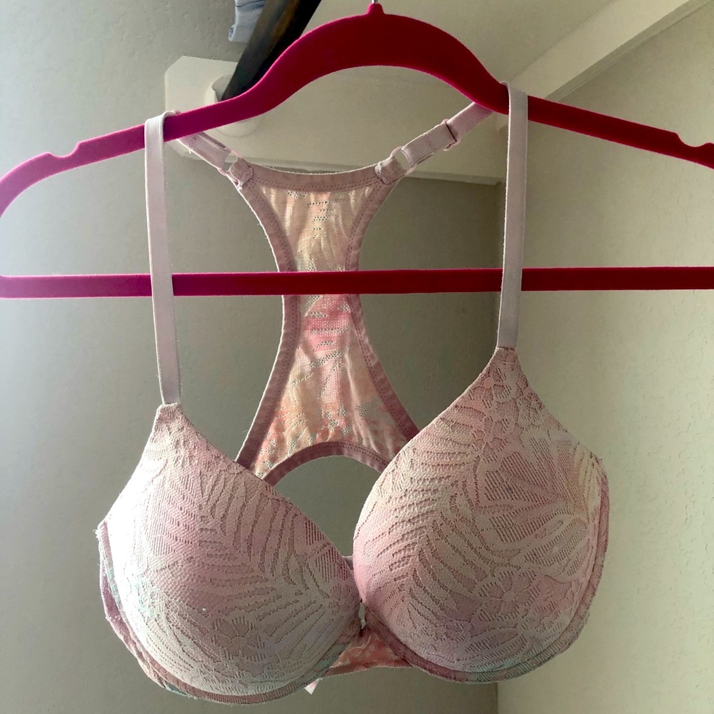 PINK Victoria’s Secret Racerback Lace Pushup Bra